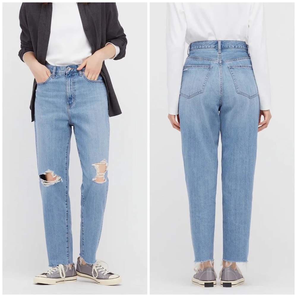 Uniqlo Peg Top High Rise Jeans (Damaged)